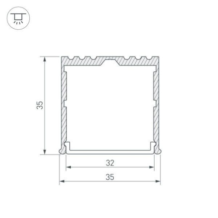 Алюминиевый профиль Arlight ARH-Power-W35-3000 Anod 036136