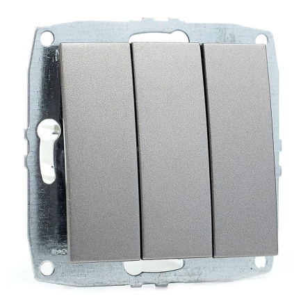 Выключатель трехклавишный Mono Electric Despina-Larissa 10А 250В антрацит 500-002422-114