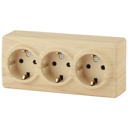 Розетка 3х2P+E Schuko со шторками ЭРА Эксперт 11-2209-11 Б0020705