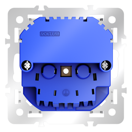 Механизм розетки с заземлением и защитными шторками 16А, с USB A+A Voltum S70 VLS0404M