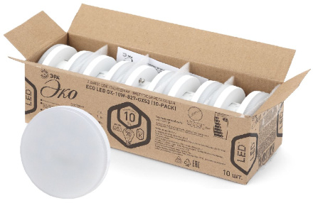 Лампа светодиодная Эра GX53 10W 4000K ECO LED GX-10W-840-GX53 (10-PACK) Б0036550