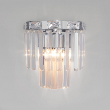 Настенный светильник Eurosvet Elegante 10130/1 хром/прозрачный хрусталь Strotskis a060645