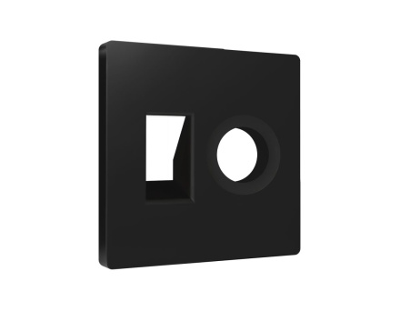 Лицевая панель Alfa (Черный матовый) для компьютерной/телефонной + TV розетки RJ-45/RJ-11 Quant Ambrella Volt AP8125