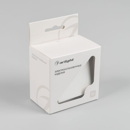 Механизм выключателя одноклавишный непроходной Arlight SWT-MK01-PL-WH-V (250V, 10A) 049867