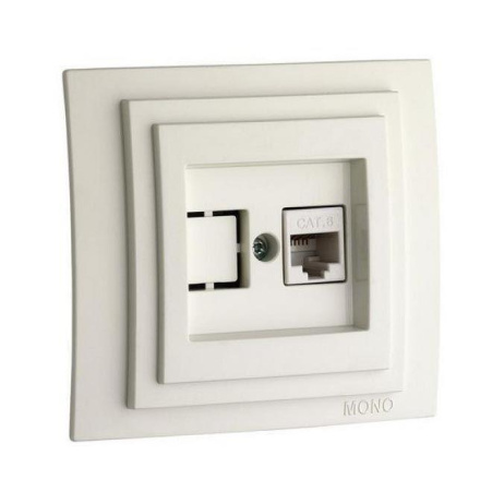 Розетка компьютерная Rj45 Cat6 Mono Electric Despina-Larissa слоновая кость 500-000105-125