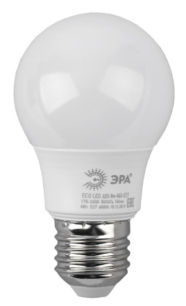 Лампа светодиодная Эра E27 8W 4000K ECO LED A55-8W-840-E27 Б0032096
