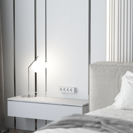 Розетка четверная с заземлением и шторками Werkel Gallant (белый) W5072210 4690389218002 a071252