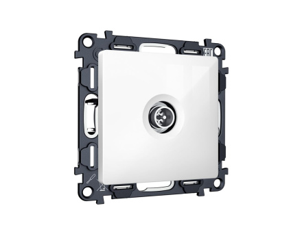 Комплект механизма TV розетки оконечной экранированной 5-1000MHz 3dB Alfa Белый глянец Quant Ambrella Volt MA113005 (AP1130, VM199)