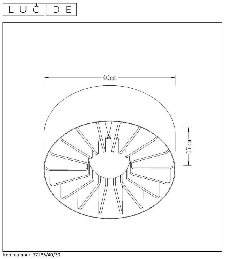 Потолочный светильник Lucide ZIDANE 77185/40/30