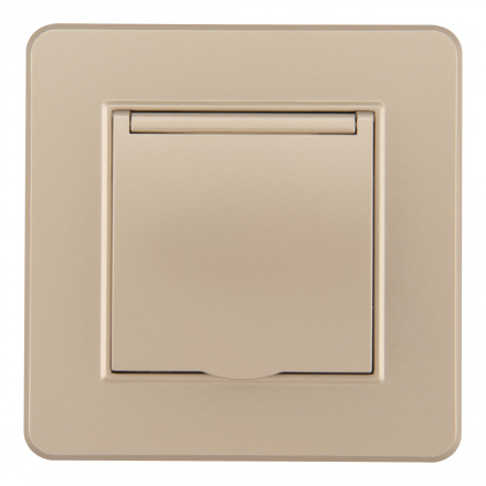 Комплект розетки с/з и шторками, защитной крышкой и рамкой Arte Milano SET16-1-41-1 shampan