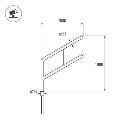 Кронштейн Arlight OXOR-SG2-1000x76-L1000 BLACK 051648