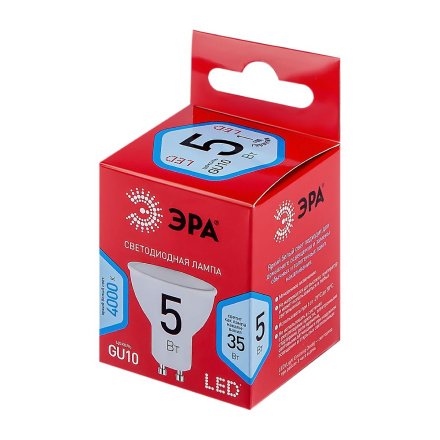 Лампа светодиодная Эра GU10 5W 4000K LED MR16-5W-840-GU10 R Б0050689