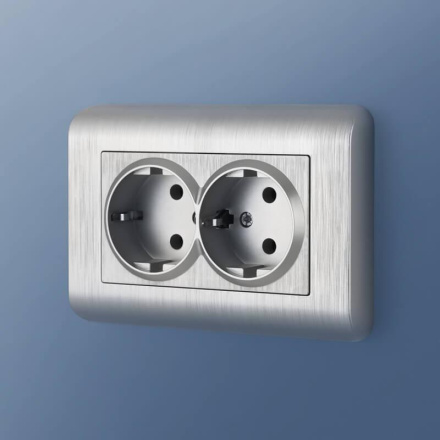 Рамка для двойной розетки Werkel Stream серебряный W0082106 4690389162565