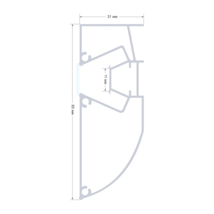 Алюминиевый профиль для натяжного потолка Apeyron 08-58
