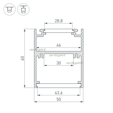 Профиль Arlight SL-ARC-5060-D1000-A45 White 032692