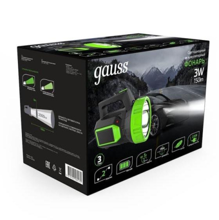 Прожекторный светодиодный фонарь Gauss аккумуляторный 149х111 150 лм GF604