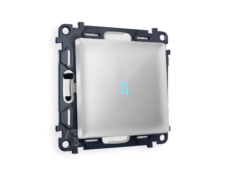 Комплект механизма 1-кл проходного выключателя с подсветкой Ambrella Volt Alfa MA402040