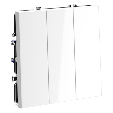 Выключатель трехклавишный Voltum S70 VLS030101 (белый глянцевый)