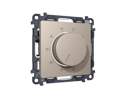 Комплект механизма терморегулятора с датчиком для теплого пола с подсветкой 16A-250V Alfa Серо-бежевый матовый Quant Ambrella Volt MA365710 (AP3657, VM1381)
