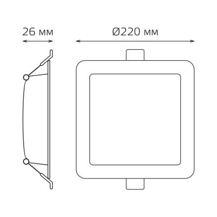 Встраиваемый светильник Gauss Elementary Downlight 998520224