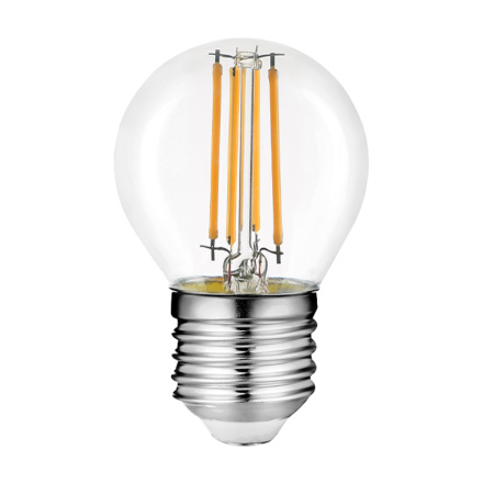 Лампа светодиодная филаментная WOLTA 9Вт 6500K Е27 шар прозрачный WF-G45-9W6KE27
