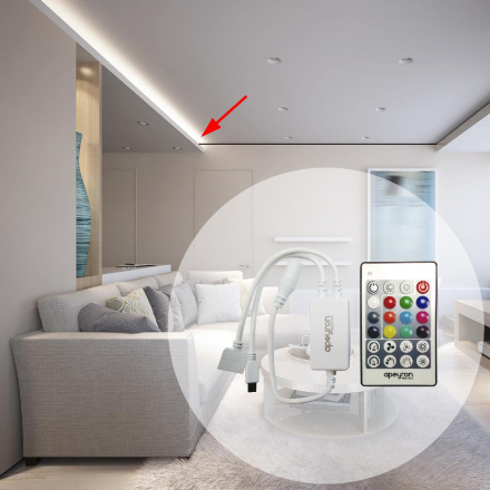 Контроллер для светодиодной ленты RGBW Apeyron 72Вт 12-24В 4*15A/канал IP20 пульт, DC-коннектор для входа, 5-игольчатый коннектор для выхода 04-29