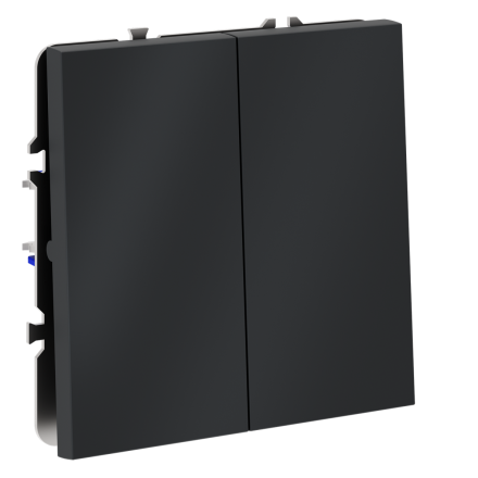 Перекрестный переключатель встраиваемый Voltum S70 двухклавишный 10А, (графит) VLS020507