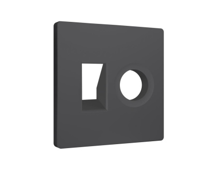 Лицевая панель Alfa (Графит мягкое касание) для компьютерной/телефонной + TV розетки RJ-45/RJ-11 Quant Ambrella Volt AP9125