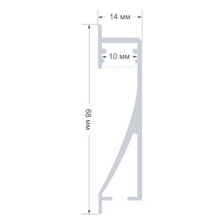 Профиль встраиваемый Apeyron ширина ленты до 10мм (рассеиватель, заглушки - 2шт) 08-42