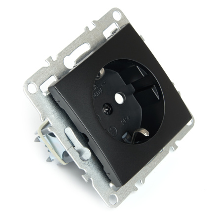 Розетка 1-местная с/з с защитной шторкой Stekker Эрна PST16-9110-03 49154