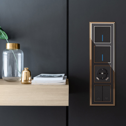 Выключатель одноклавишный с подсветкой Werkel черный матовый W1110108 4690389156656