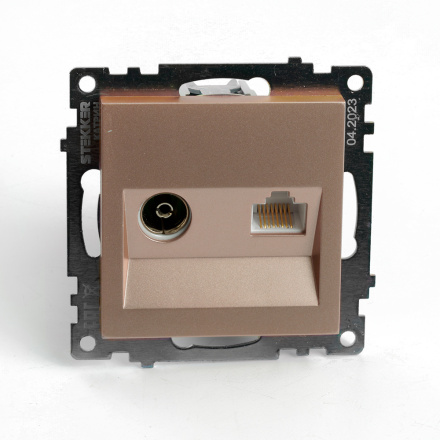 Розетка телевизионная 1-местная Stekker GLS00-7106-02 Катрин 49184