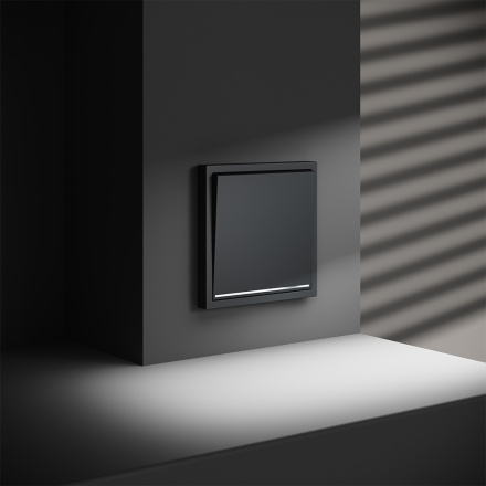 Выключатель одноклавишный с подсветкой Voltum S70 VLS010207 (графит)