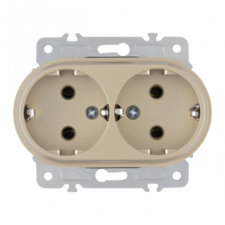 Розетка двойная с заземлением Arte Milano 202.40-2.shampan