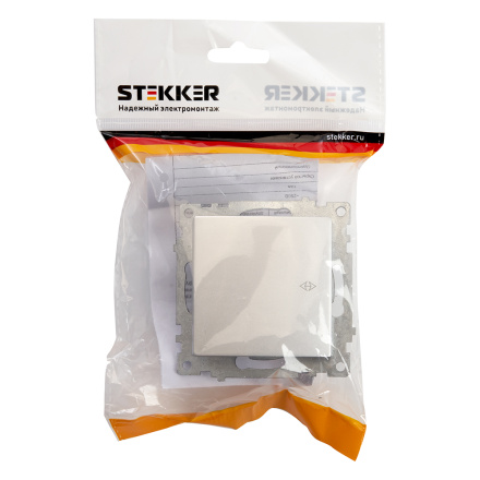 Переключатель 1-клавишный Stekker Катрин 39576