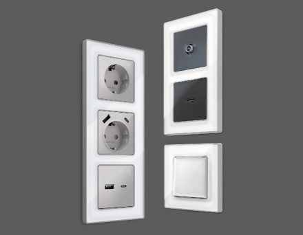 Рамка четырехместная Ambrella Volt Arctic AF580134