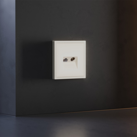 Накладка для розетки TV+RJ45 кат. 6 Voltum S70 (хлопок) VLS002713