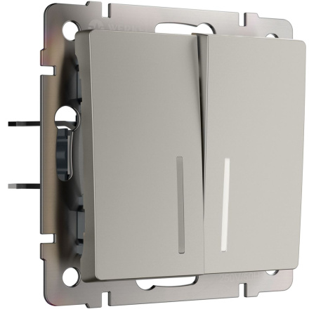 Выключатель двухклавишный с подсветкой Werkel W1220104 4690389211911 a069457