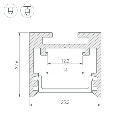 Профиль Arlight SL-LINE-2522-2500 WHITE 043110