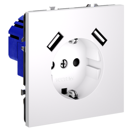 Розетка с USB Voltum S70 VLS040402 (белый матовый)