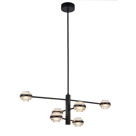 Люстра на штанге Delight Collection MD22030002 MX22030002-6A black/clear