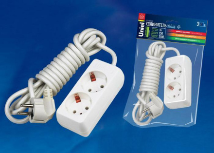 Удлинитель (02885) Uniel 2гн х 3м с/з Standard S-GCD2-3