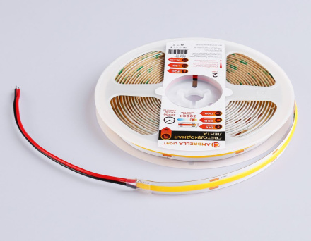 Светодиодная лента Ambrella Light Illumination COB 528Led/14W m/ 24V IP20 3000K/ 5m*10mm*2mm (2 конт.) GS4751