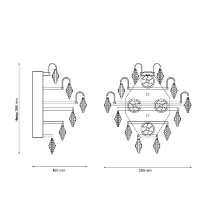 Настенный светильник Lucia Tucci Rumba W1070.2 Chrome