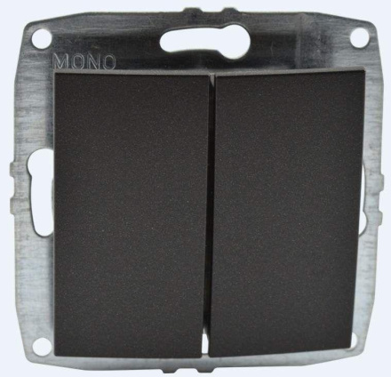 Выключатель двухклавишный Mono Electric Despina-Larissa 10А 250В графит 500-002025-102