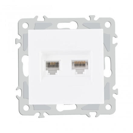 Розетка телефонная RJ11 + компьютерная RJ45 Arte Milano 206.44-1.white