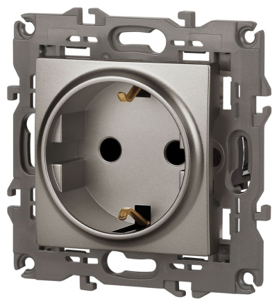 Розетка 2P+E Schuko со шторками Эра Elegance 14-2102-16 Б0065806