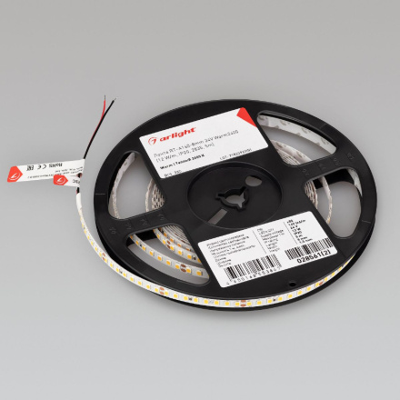 Светодиодная лента Arlight RT-A160-8mm 24V Warm2400 (12 W/m, IP20, 2835, 5m) (Arlight, высок.эфф.150 лм/Вт) 028561(2)