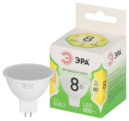 Светодиодная лампа Эра LED MR16-8W-830-GU5.3 GL Б0067082