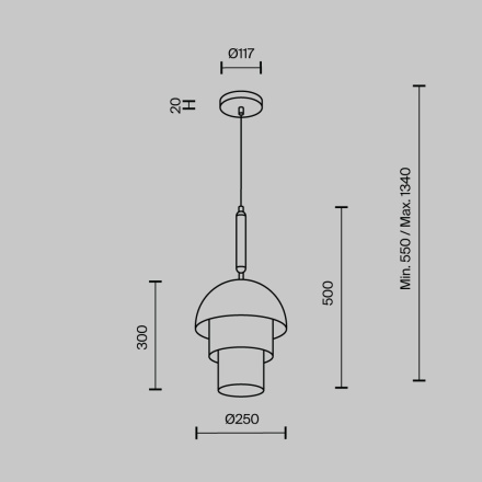 Подвесной светильник Modestyle MS.220.250 BK